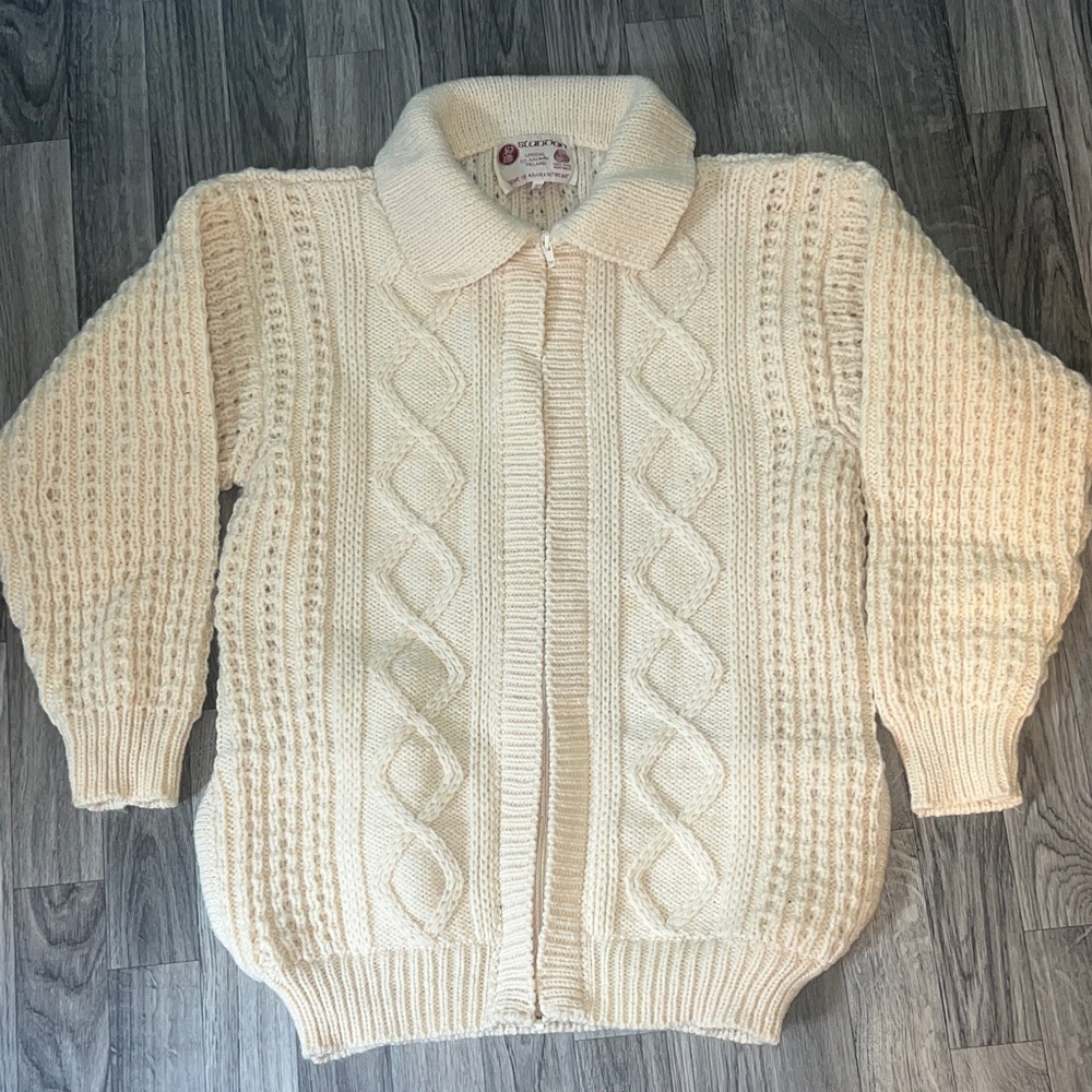 Genuine Irish Made wool fisherman’s cardigan